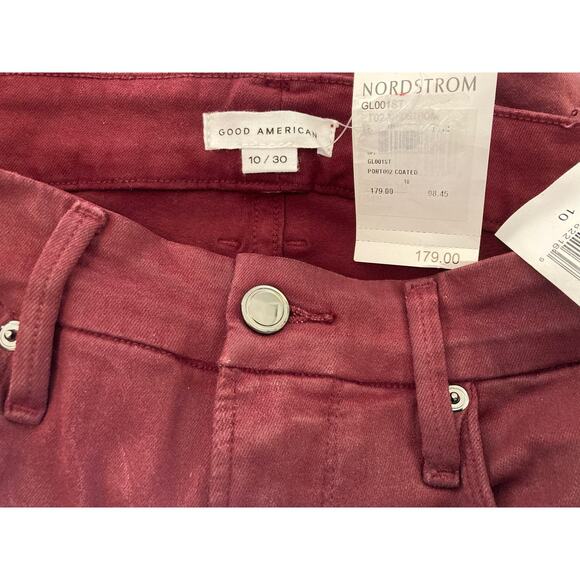 Good American Skinny Sculpting Super Stretch Jeans Sz 10/30 in Burgundy NWT - Picture 5 of 8